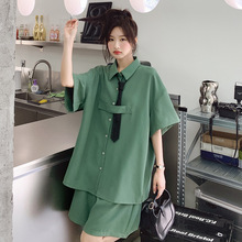 实拍2024休闲套装女韩版女神范设计感小众时尚网红炸街两件套