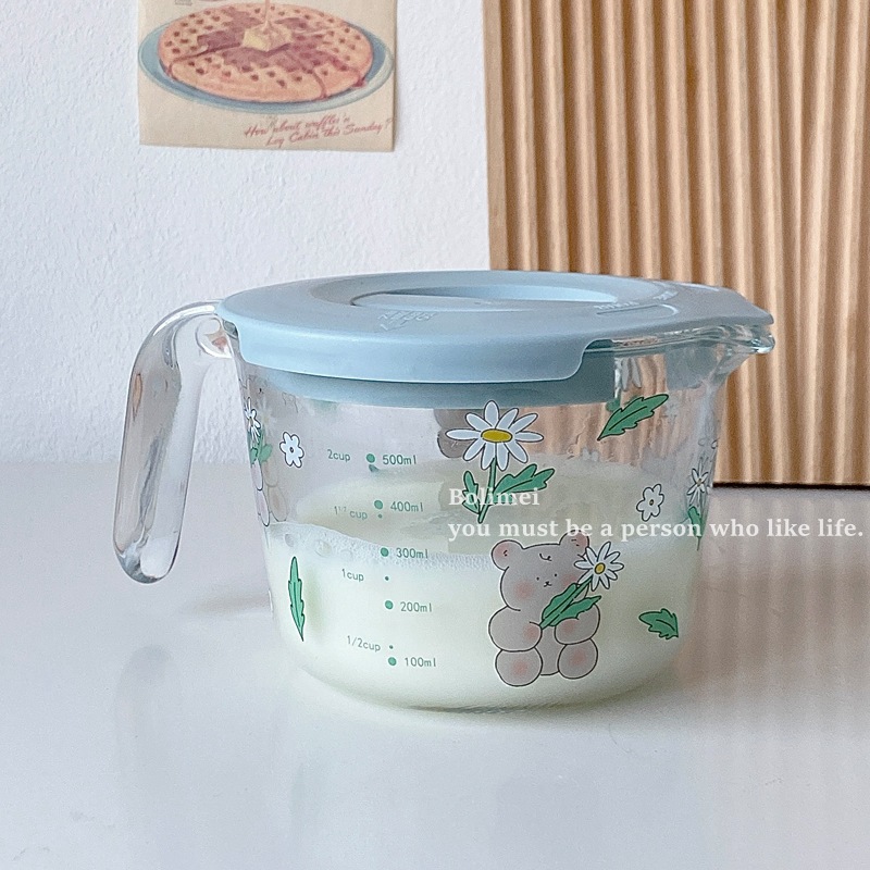 Daisy Bear Borosilicate Glass Measuring Cup Baking Glass Glass Bowl Microwaveable Oven