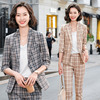 lattice Blazer 2021 Spring and summer new pattern Korean Edition British style Little Occupation man 's suit suit