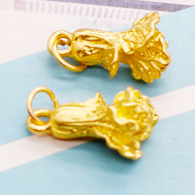 古法金合金白菜摆财男女款项链吊坠diy编织手机钥匙扣手机挂件