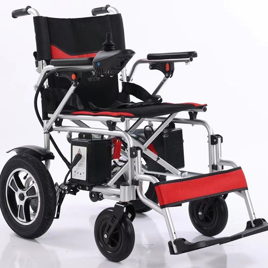 铝合金轮椅可折叠电动轮椅轻便老年人便携出行手推车残疾人代步车
