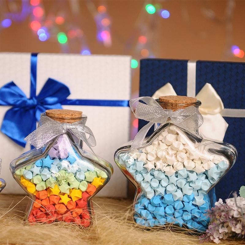 幸运星星玻璃瓶许愿瓶520成品折纸送男友女友创意生日女神节礼物