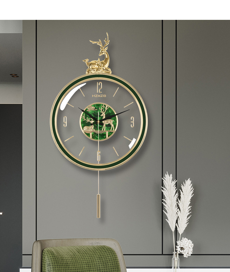 北欧式钟表挂钟客厅家用时尚时钟现代轻奢挂表创意个性简约石英钟