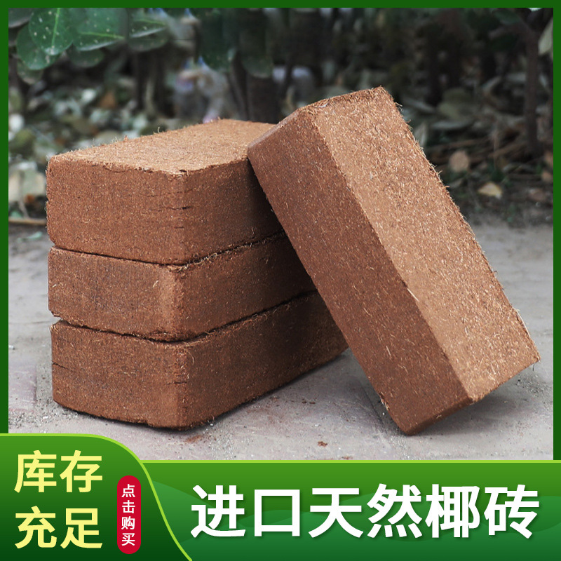 批发椰砖 营养土椰糠砖650克粗椰壳种花大块脱盐种菜种花土壤基质