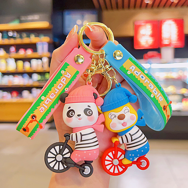 creative cycling animal car keychain exquisite girl cute online celebrity ins couple small gift key chain