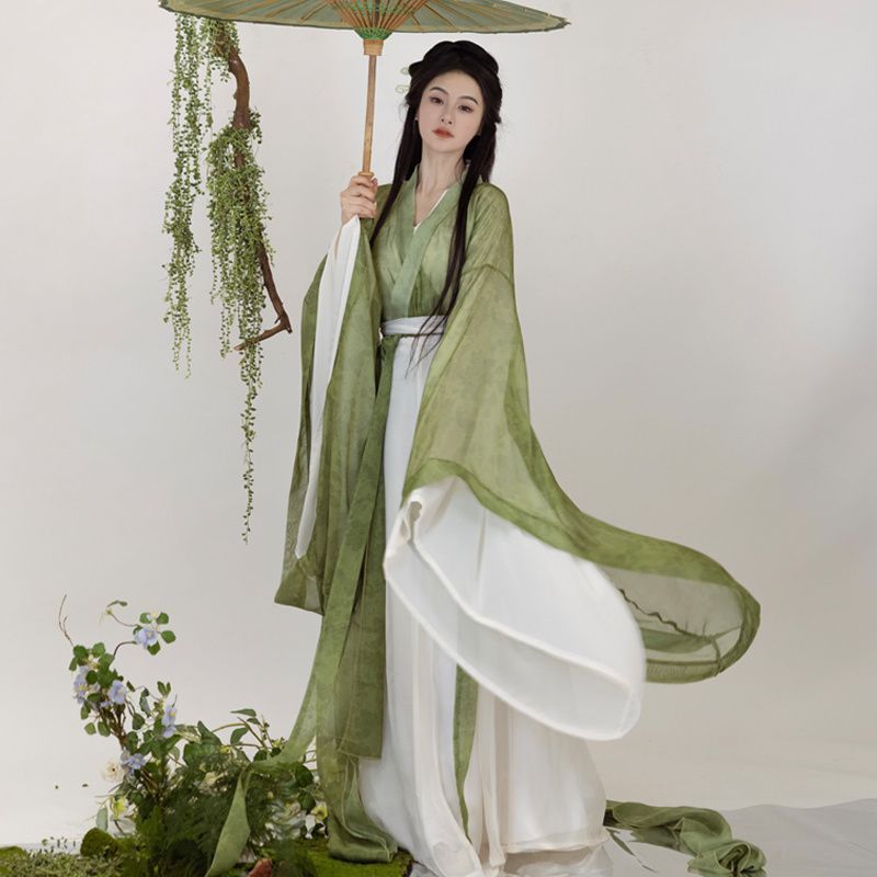 古装汉服齐腰魏晋南北朝成女八破裙素款清冷风仙小红书一件代发