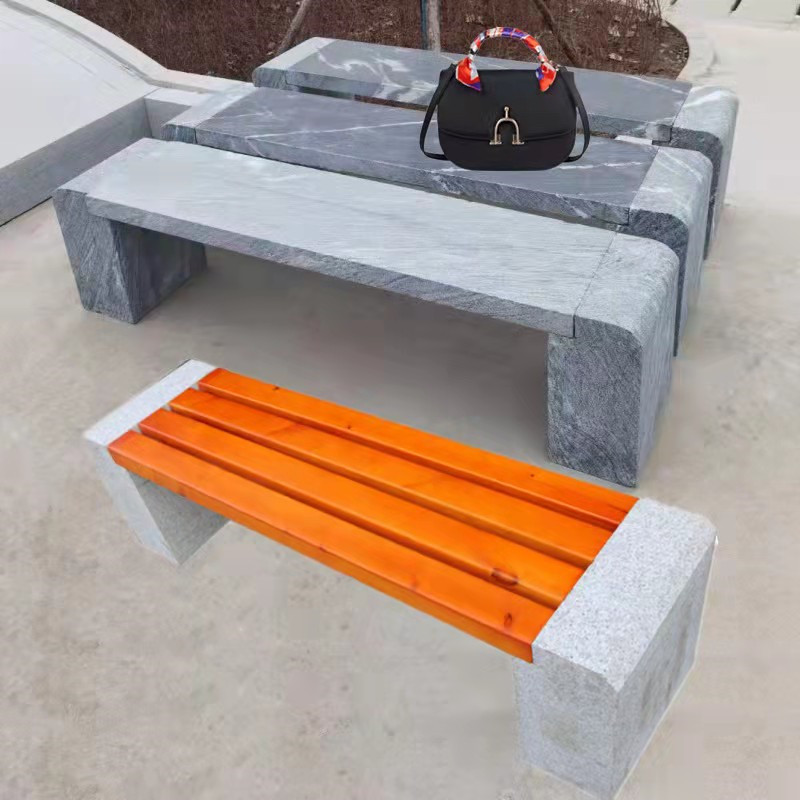 花岗岩石凳 木条成品芝麻灰石凳 公园休闲芝麻白坐凳子