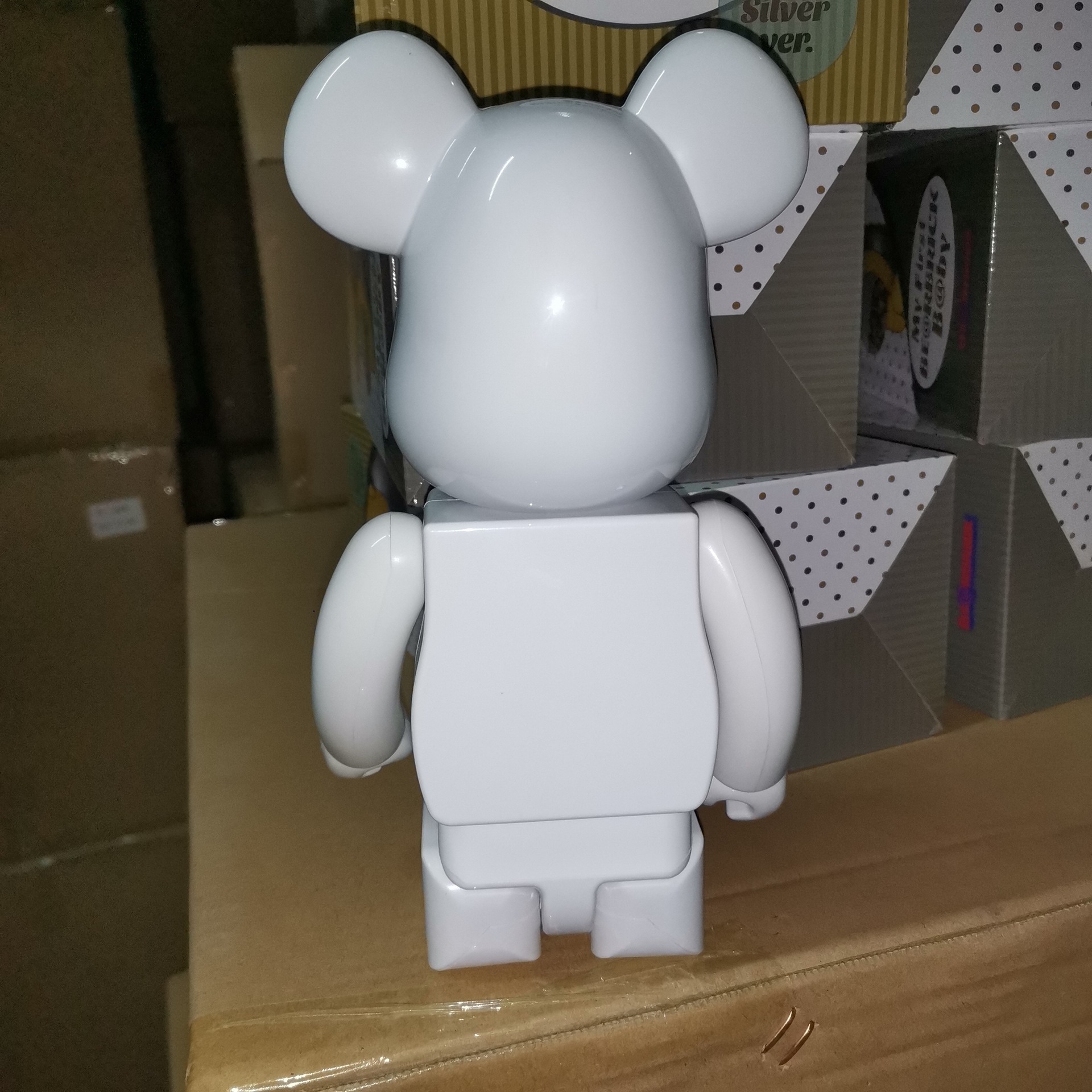 bearbrick暴力熊手办积木熊白 黑 色公仔diy涂鸦白坯关节响400%