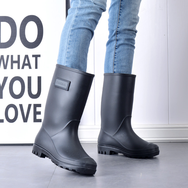 New Korean Style Fashion Stocking Rain Boots Women's Outer Wear Long Hunter Boots Adult Warm Women's Rain Boots