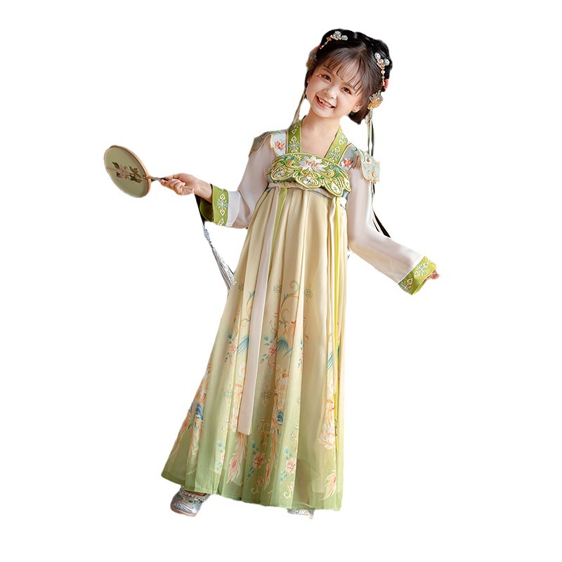 Hanfu Girl 2023 Fall Winter Improved Embroidery Children's Ancient Costume Tang Suit Super Fairy Baby Dress Wholesale