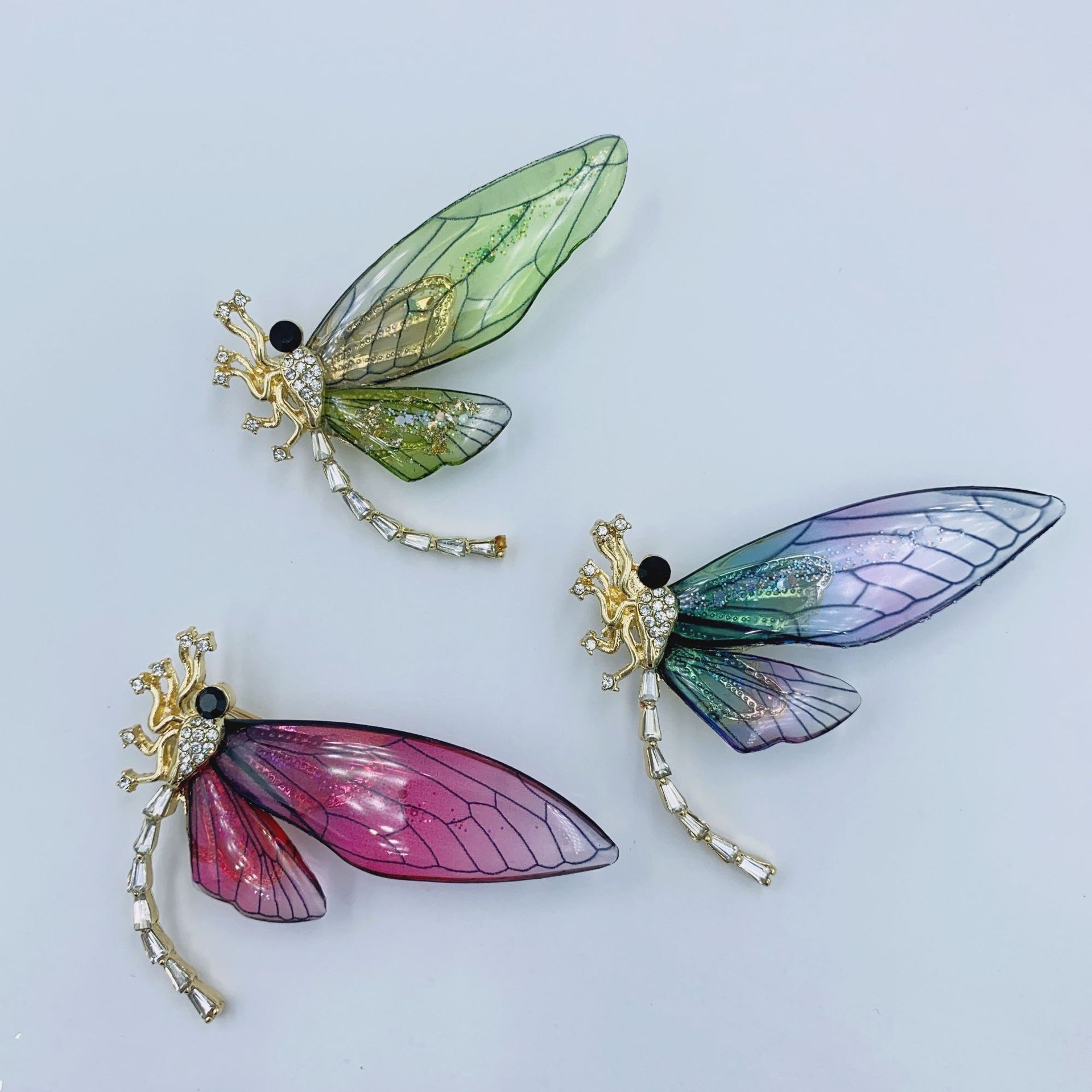 Beautiful New Epoxy Butterfly Dragonfly Bee Brooch Super Fairy Wild Fashion Insect Corsage Han Chinese Clothing and Bags Accessories