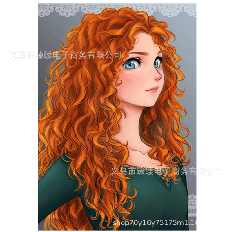 新款钻石画diy定制图片 卷发公主diy树脂满钻装饰画厂家批发