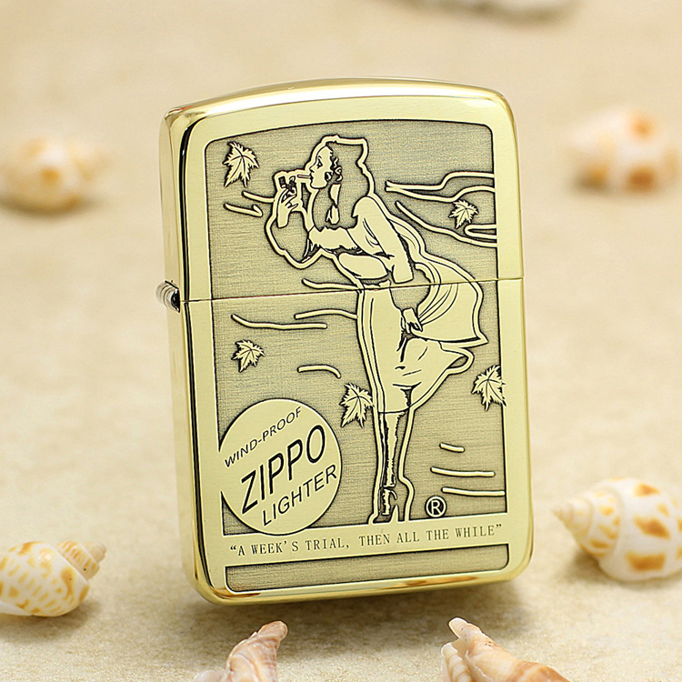 zippo打火机1941b精雕枫叶风中女郎41b-f1风女人物系列-阿里巴巴
