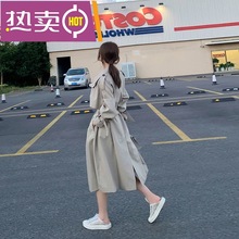米色风衣外套女春秋季2024年新款韩版中长款英伦风小个子气质大衣