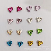 2023小红书网红新款美甲尖底歪心钻迷你小歪心超闪指甲装饰混装批