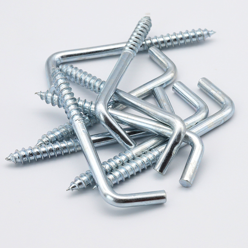 碳钢镀蓝锌直角钩l型挂钩自攻螺丝灯钩7字钩m2.4|m2.5|m3.4|m3.