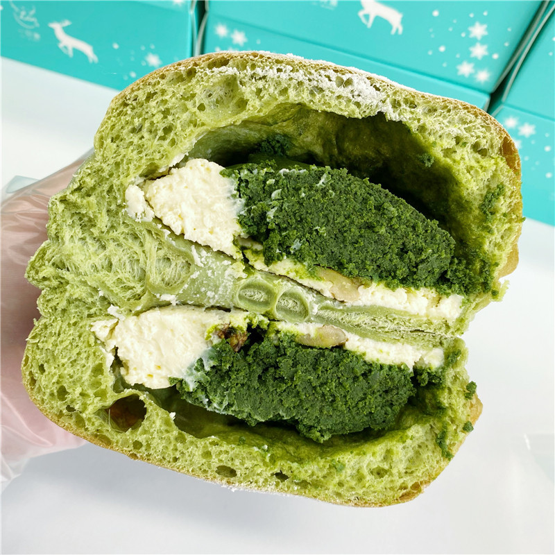 一只澜茶心物语 抹茶海盐乳酪夹心软欧包面包代餐手作健康零食品