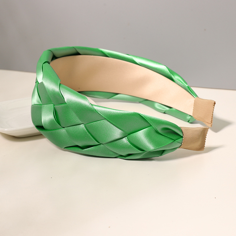 绿色系发饰显白高颅顶森系头箍纯色时尚百搭布艺蝴蝶结发箍r282