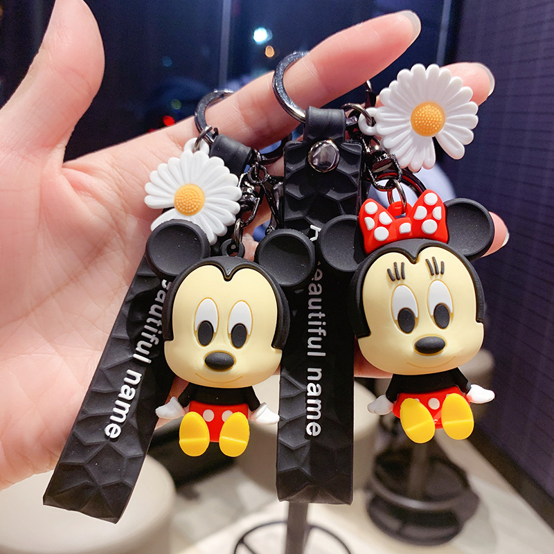 经典卡通动漫米老鼠钥匙扣硅胶米奇米妮公仔挂件汽车挂饰情侣饰品