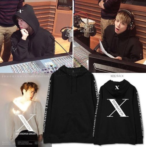 kpop 乐队shinee同款连帽衫春秋男女宽松套头卫衣