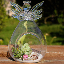 欧式天使花瓶 水晶透明 水培插花、多肉植物花器 时尚家居装饰品