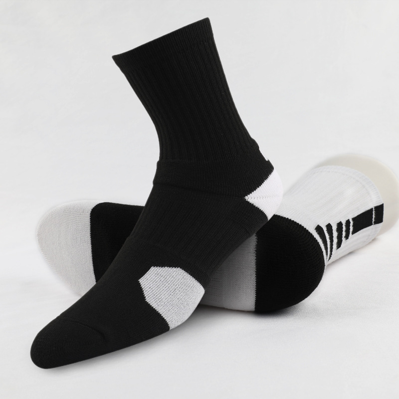 实战男士运动袜子篮球跑步透气吸汗毛巾底中筒袜精英袜子运动袜