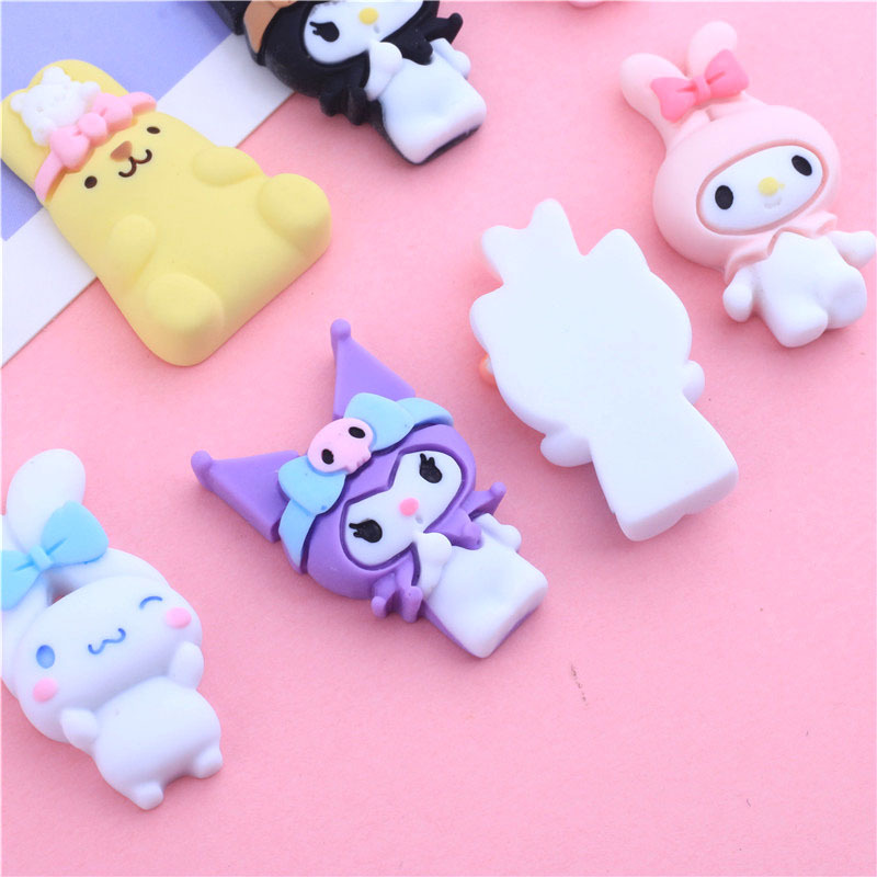 Cartoon Meitti Cloth Dog Cream Glue Phone Case Stationery Box Storage Box Barrettes Hairband Jewelry Resin Accessories