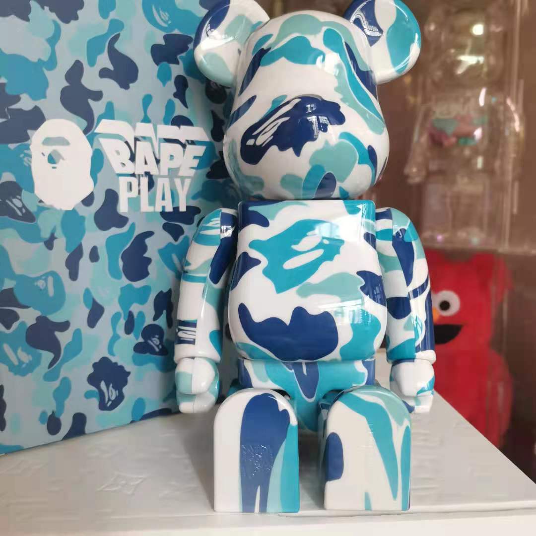 High-End Version Be @ Rbrick 400% Joint Shark Camouflage BAPE ABC Joint Name Bearbrick Decoration Gift