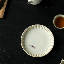 景德镇  日式纯手工粉引雕刻茶壶粗陶功夫茶具盖碗壶承  可养开片