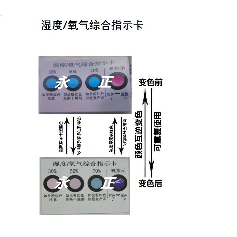 湿度氧气综合指示卡 航材指示卡  湿氧综合监测卡纸  厂家直销