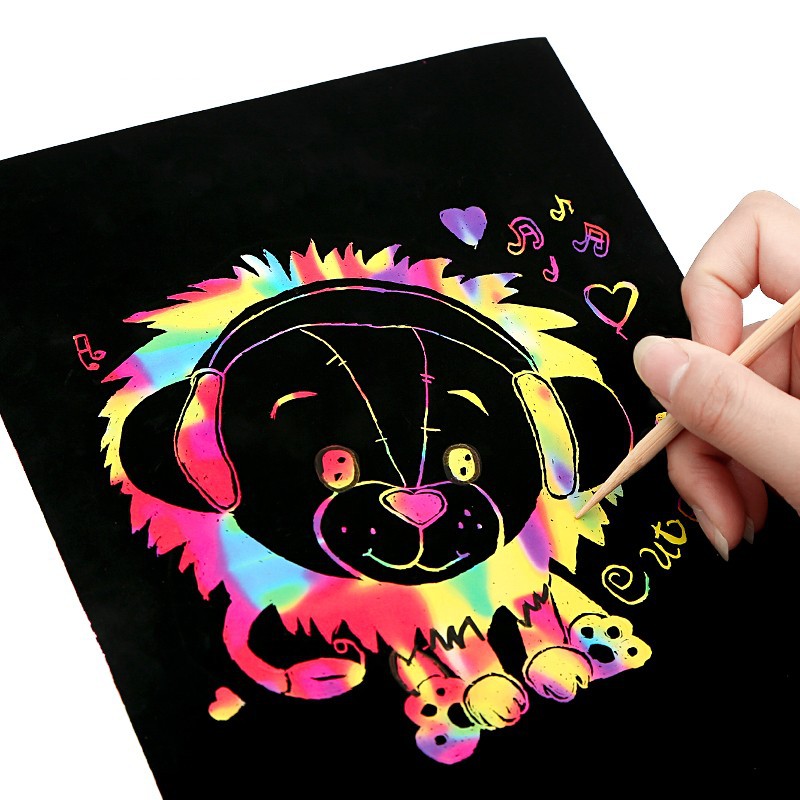 画儿 炫彩16k刮画纸10张/包 画纸 送刮画笔