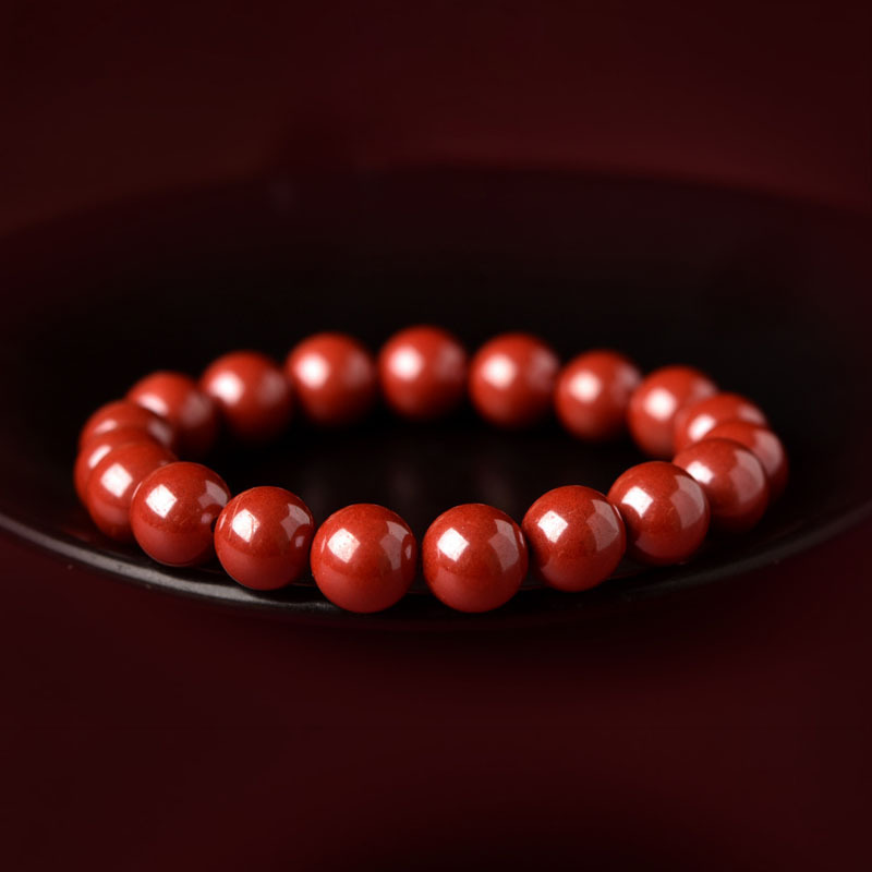 New Futang Natural Cinnabar Bracelet Female Men's, Red Crystal Pendant Necklace Bead Accessories Pendant Emperor Sandstone Bracelet