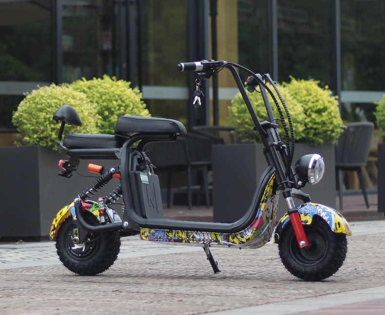 出口货源48v小哈雷电动车x10 x20双人踏板车可拆锂电成人代步助力