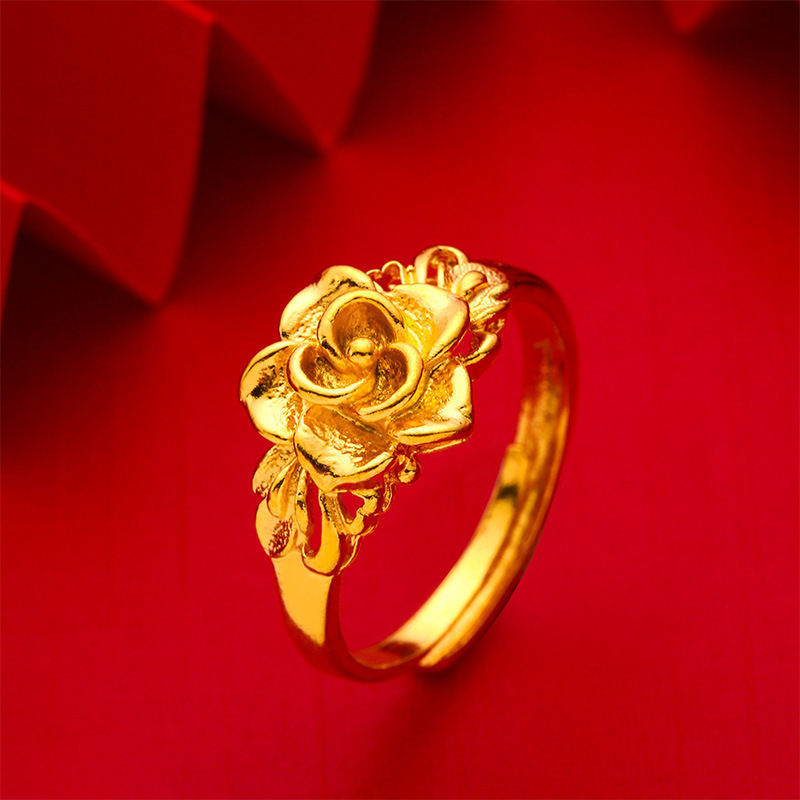 香港免税店千足纯真金戒指女简约礼物老人金戒指送妈妈送长辈