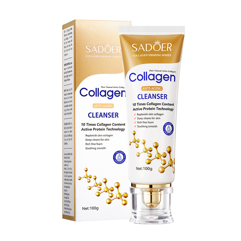 English Collagen Anti-Wrinkle Facial Cleanser Fading Wrinkle Cleaning Facial Cleanser Foreign Trade Wholesale