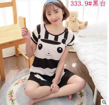 Cross-Border E-Commerce Pajamas Live Broadcast New Summer Cartoon Women's Nightdress Wholesale Cute Short Sleeve One-Piece Home