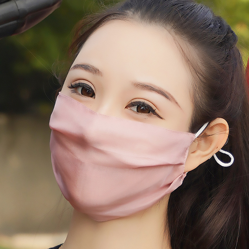 100%桑蚕丝双层护肤真丝舒适夏季口罩薄款透气女