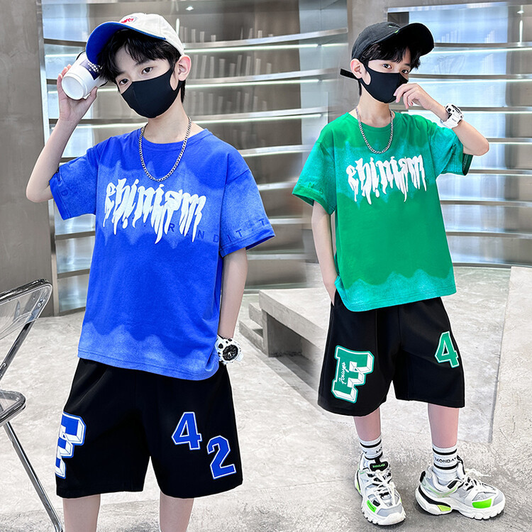 男童短袖套装夏季大童2024新款儿童夏装12岁男孩洋气帅气时髦酷潮