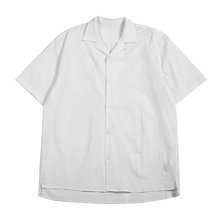 日系复古短袖衬衫外套夏季半袖休闲古巴领设计感衬衣男装开领上衣