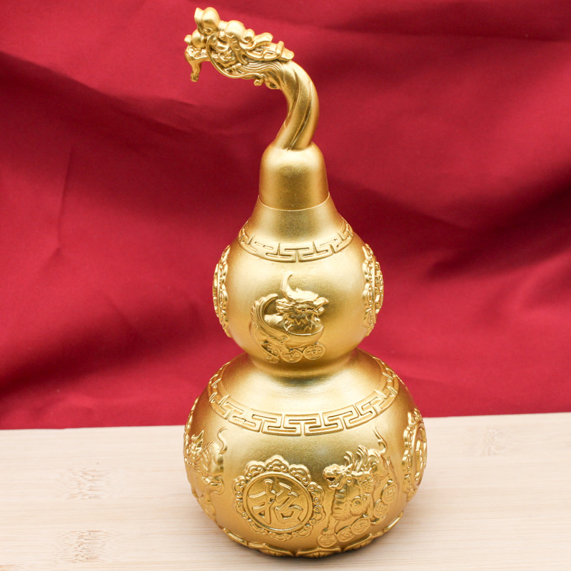 黄铜龙头葫芦摆件本命年开运工艺品客厅办公室装饰品公司乔迁开业