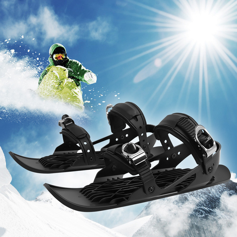 双板滑雪板便携式滑雪鞋户外运动雪橇迷你儿童双板成人玩雪装备跨