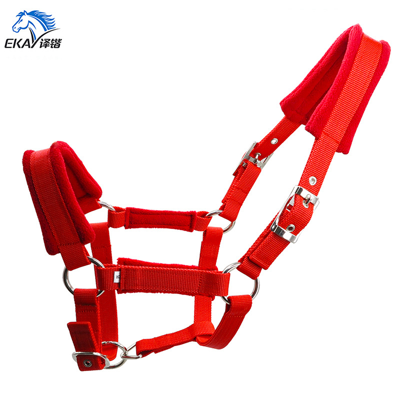 含海绵绒毛软垫马笼头25毫米宽pp织带金属带眼扣马龙头 lt2000