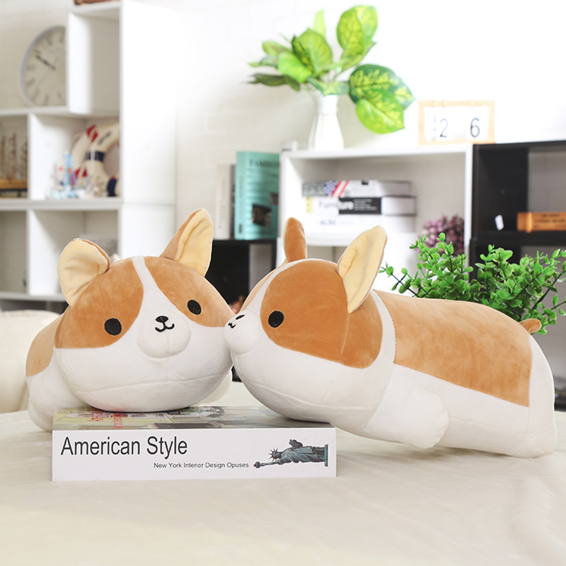 manufacturers supply cute corgi doll simulation dog plush toy sleeping pillow for girl ragdoll