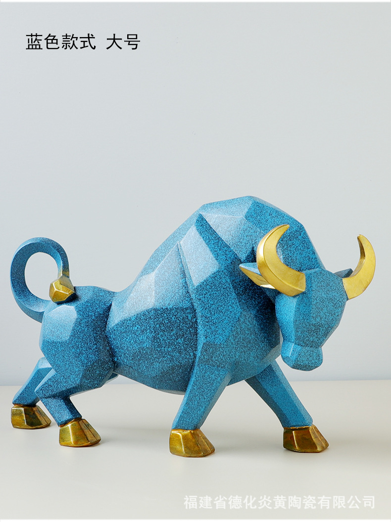 牛转乾坤客厅跨境树脂摆件办公室装饰品生肖牛吉祥物家居装饰摆件