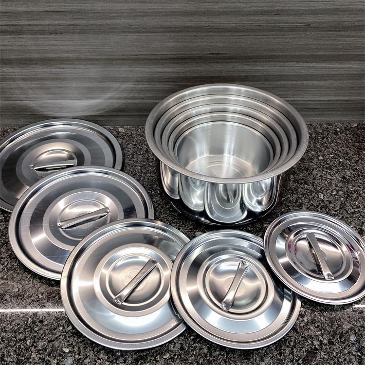 Stainless Steel with Lid Cooking Pot Seasoning Jar Salad Bowl Magnetic Stock Pot Three-Piece Set Five-Piece Japanese Pot