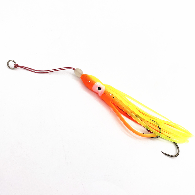 10厘米夜光鱿鱼钩鱿鱼饵海钓饵钓鱿鱼乌贼章鱼手绑钩炎月铁板钩