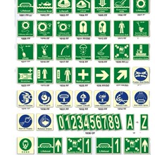 荧光标贴IMO荧光标识夜光船用标识船舶标贴图贴紧急通道150*150