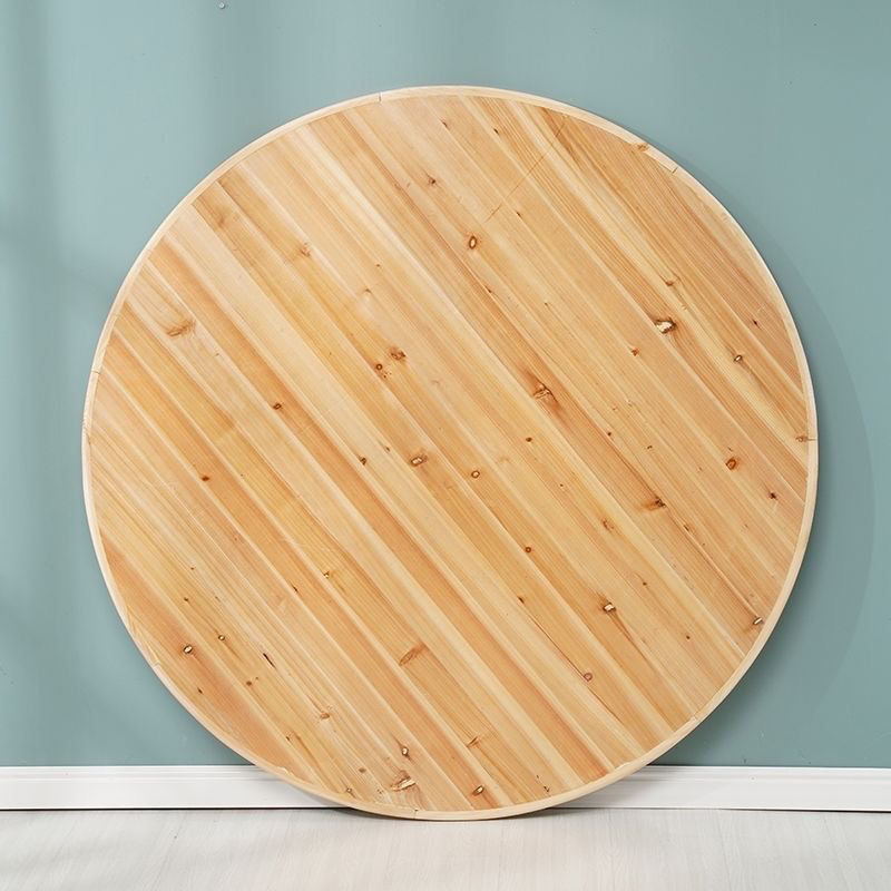 实木桌子面板多层板杉木加厚餐桌大圆桌面板台面带转盘酒店宴席用