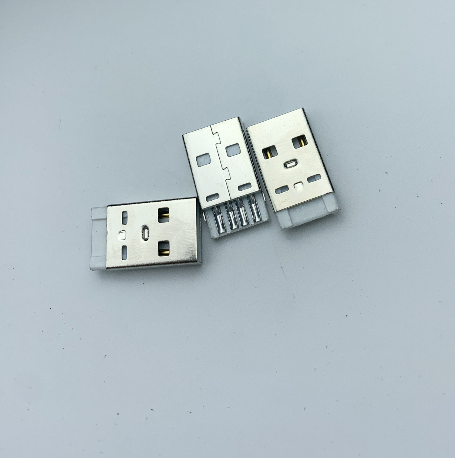 工厂直销手机数据线端子USB A公焊线公头不锈钢304外壳盐雾48H PB