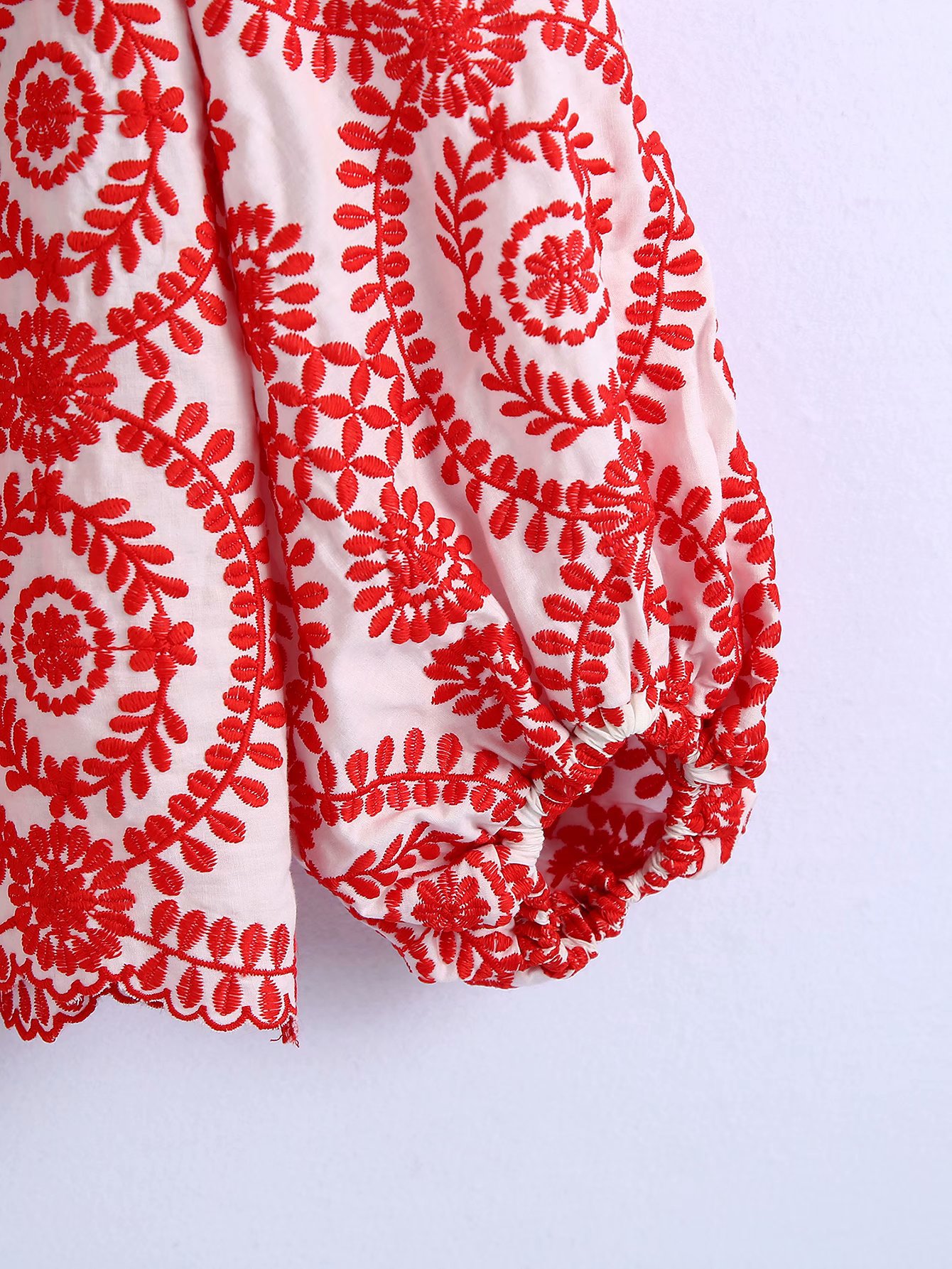 欧美批发2021秋绣花衬衣女式刺绣民族风女式衬衫上衣oo6-47596